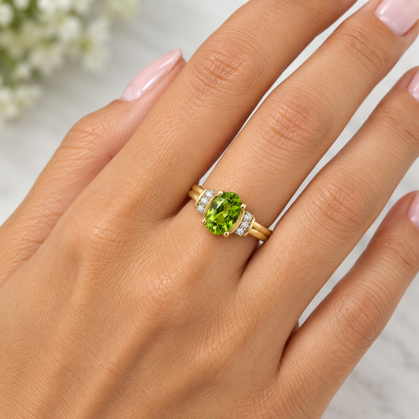 Yellow Gold Peridot Fashion Ring Image 2 Morin Jewelers Southbridge, MA