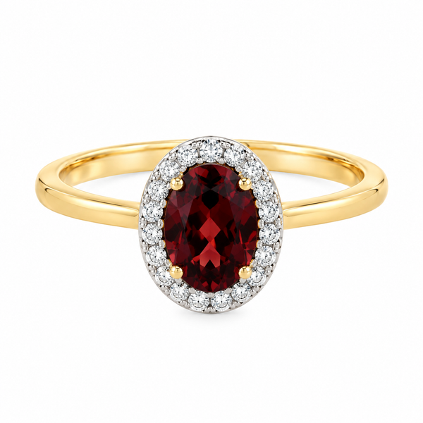 14K Gold Oval Garnet Contemporary Fashion Ring Morin Jewelers Southbridge, MA