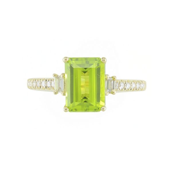 14K Yellow Gold Peridot and Diamond Ring Morin Jewelers Southbridge, MA