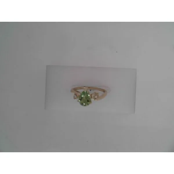 14K Yellow Gold Peridot and Diamond Heart Ring Morin Jewelers Southbridge, MA