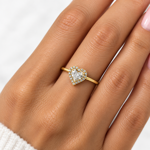 14K Yellow Gold Heart Diamond Ring Image 2 Morin Jewelers Southbridge, MA