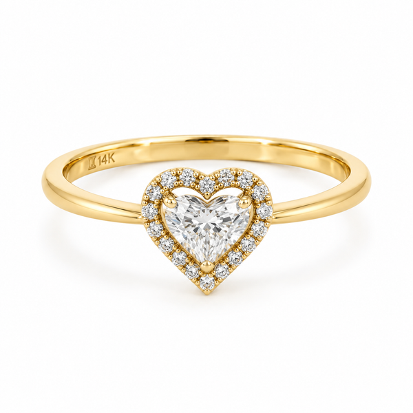 14K Yellow Gold Heart Diamond Ring Morin Jewelers Southbridge, MA
