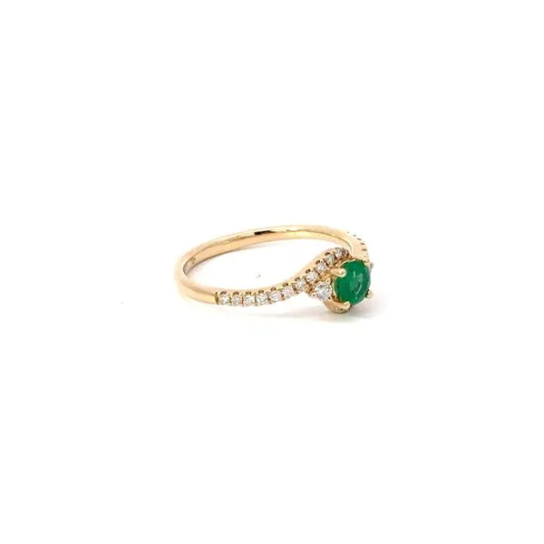 14K Yellow Gold Emerald Diamond Ring Image 2 Morin Jewelers Southbridge, MA