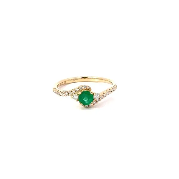 14K Yellow Gold Emerald Diamond Ring Morin Jewelers Southbridge, MA