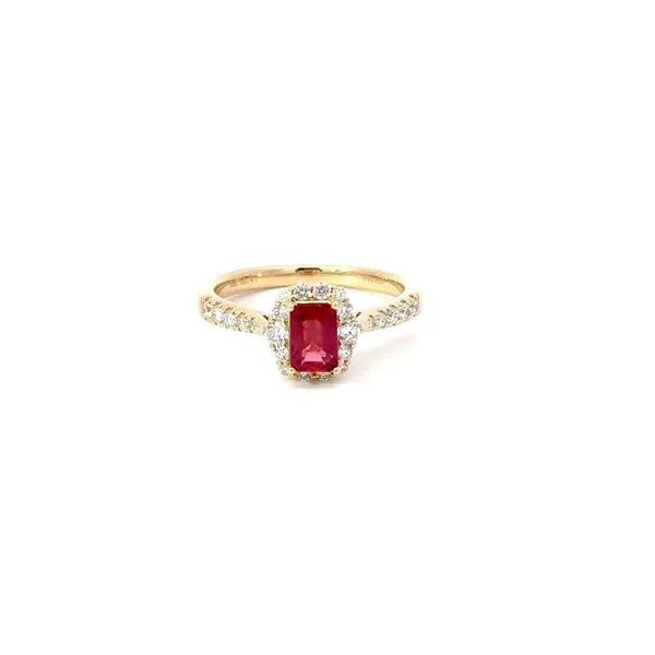 14K Yellow Gold Ruby and Diamond Ring Morin Jewelers Southbridge, MA
