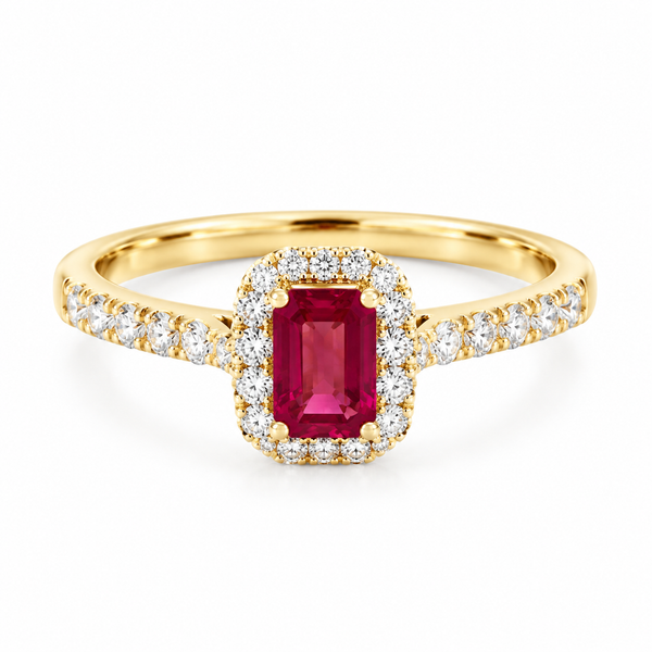 14K Yellow Gold Ruby and Diamond Ring Morin Jewelers Southbridge, MA