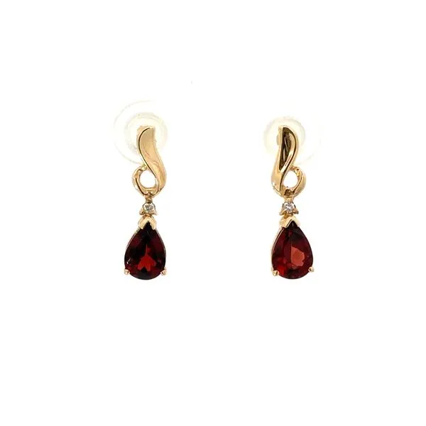 Yellow 14 Karat Garnet Stud Earrings Morin Jewelers Southbridge, MA