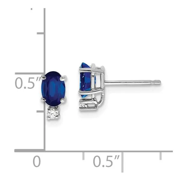 14K White Gold Sapphire and Diamond Earrings Image 4 Morin Jewelers Southbridge, MA