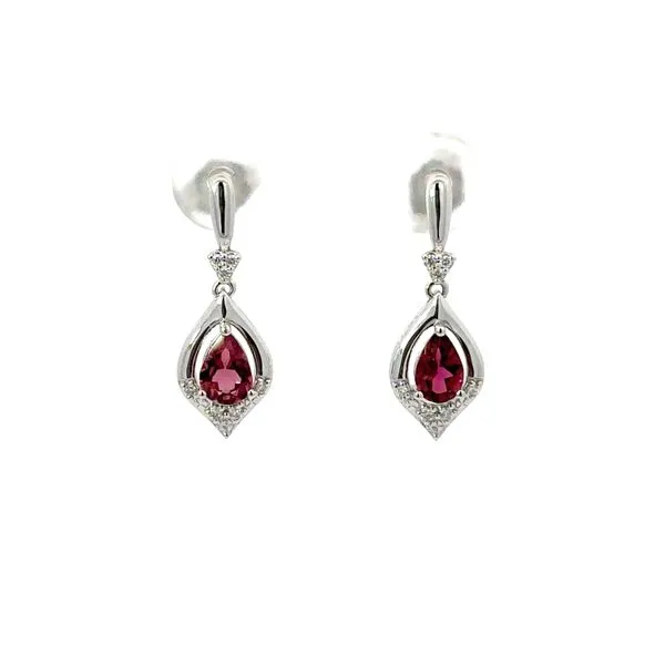 White 14 Karat Tourmaline Drop Earrings Morin Jewelers Southbridge, MA