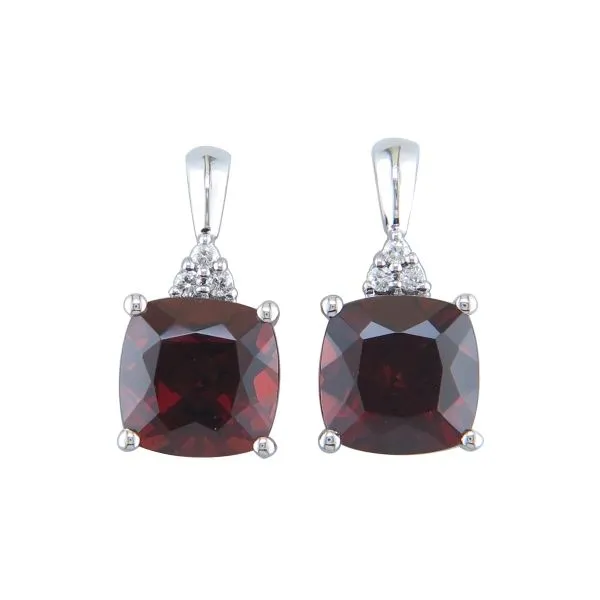 14K Yellow Gold Garnet and Diamond Accent Earrings Morin Jewelers Southbridge, MA