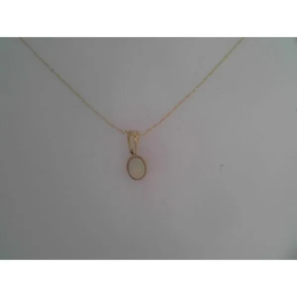 14K Yellow Opal Drop Pendant Necklace