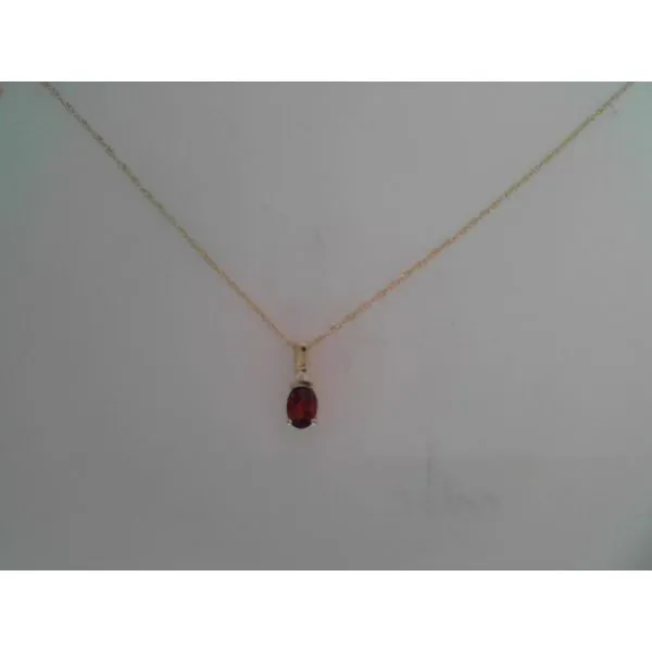 14K Yellow Garnet and Diamond Pendant Necklace