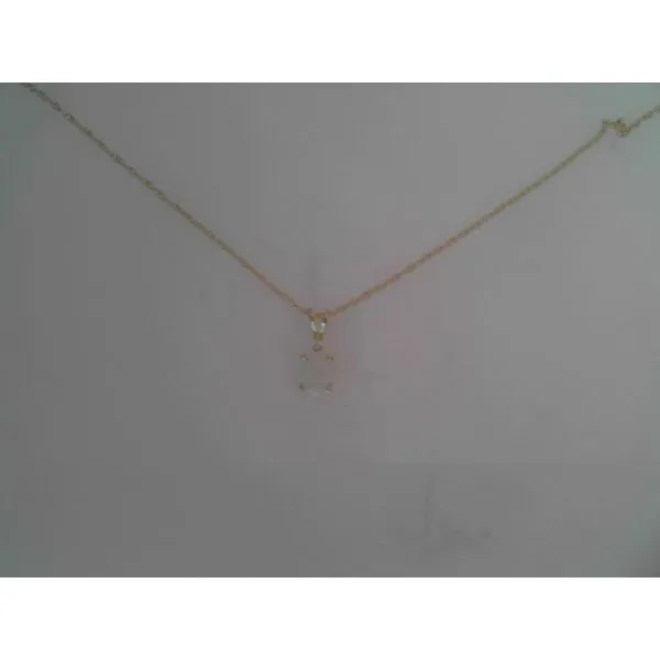 14K Yellow Oval Opal and Diamond Drop Pendant Necklace