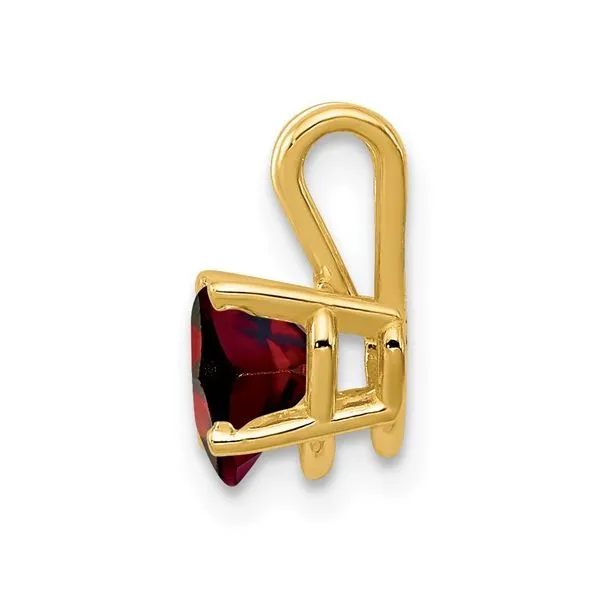 14k Yellow Gold Petite Heart Garnet Pendant
