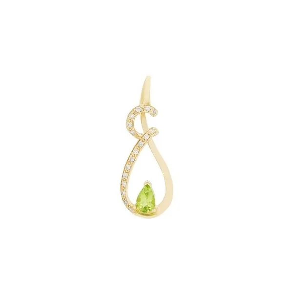 14K Yellow Gold & Diamond Sparkling Peridot Pendant