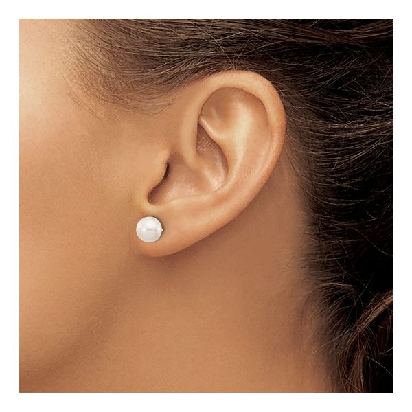14K White Cultured Pearl Stud Earrings Morin Jewelers Southbridge, MA