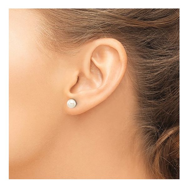 14K White Cultured Pearl Earrings Morin Jewelers Southbridge, MA