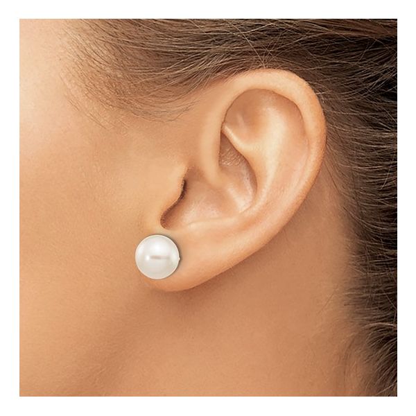 14K White Cultured Pearl Stud Earrings Morin Jewelers Southbridge, MA