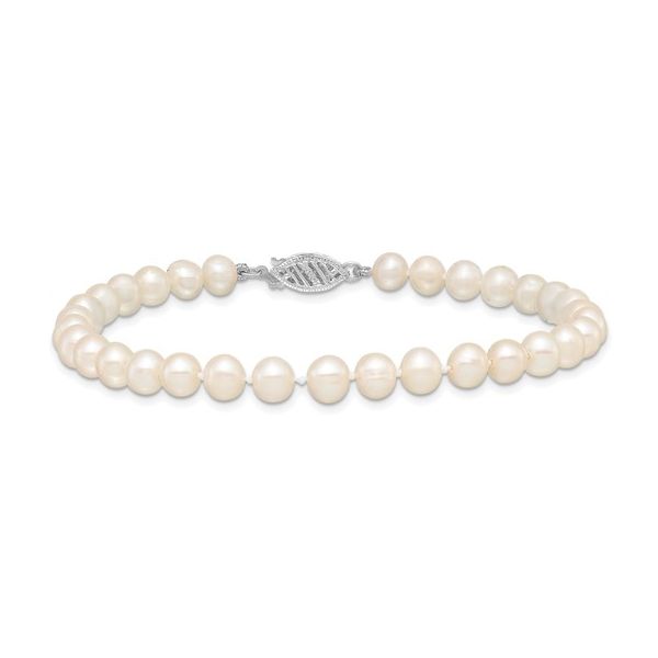 14K White Gold Pearl Necklace Image 2 Morin Jewelers Southbridge, MA