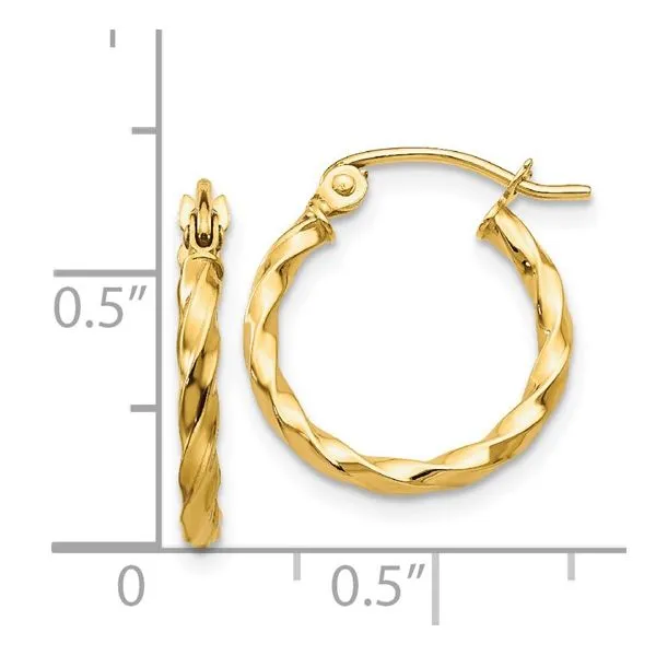 14K Yellow Gold Small Hoop Earrings Image 4 Morin Jewelers Southbridge, MA