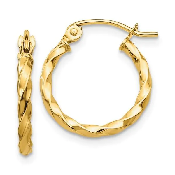 14K Yellow Gold Small Hoop Earrings Morin Jewelers Southbridge, MA