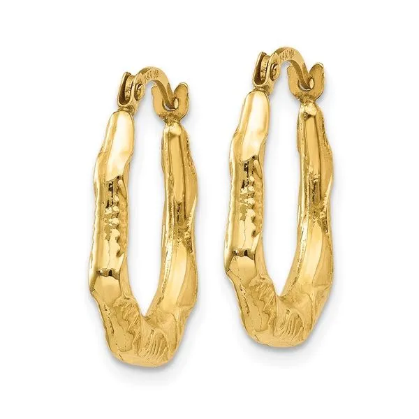 14K Yellow Gold Medium Hoop Earrings Image 2 Morin Jewelers Southbridge, MA