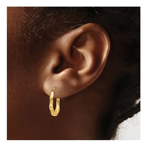 14K Yellow Gold Medium Hoop Earrings Image 3 Morin Jewelers Southbridge, MA