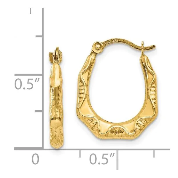14K Yellow Gold Medium Hoop Earrings Image 4 Morin Jewelers Southbridge, MA