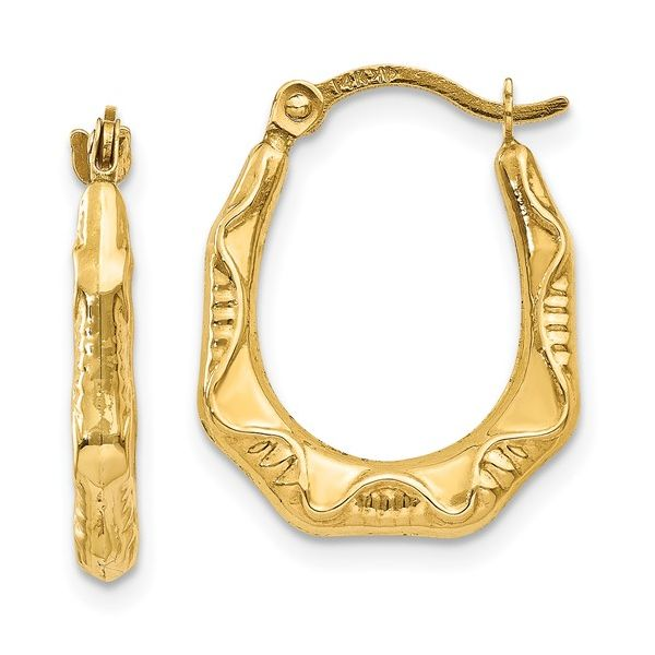 Yellow 14 Karat Medium Hoop Earrings Morin Jewelers Southbridge, MA