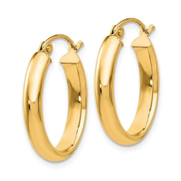 10Kt Yellow Polished Oval Tube Hinged Hoop Earrings Image 2 Morin Jewelers Southbridge, MA
