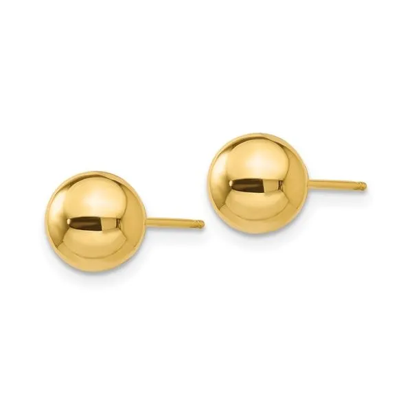 14K Yellow Gold Polished Ball Post Earrings Morin Jewelers Southbridge, MA