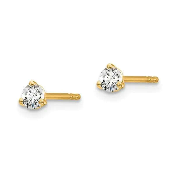 14K White Gold Lab Grown Diamond Stud Post Earrings Image 2 Morin Jewelers Southbridge, MA