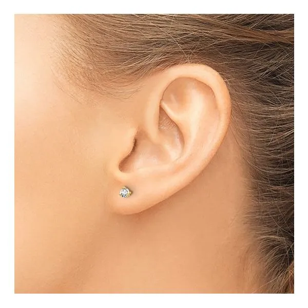 14K White Gold Lab Grown Diamond Stud Post Earrings Image 3 Morin Jewelers Southbridge, MA