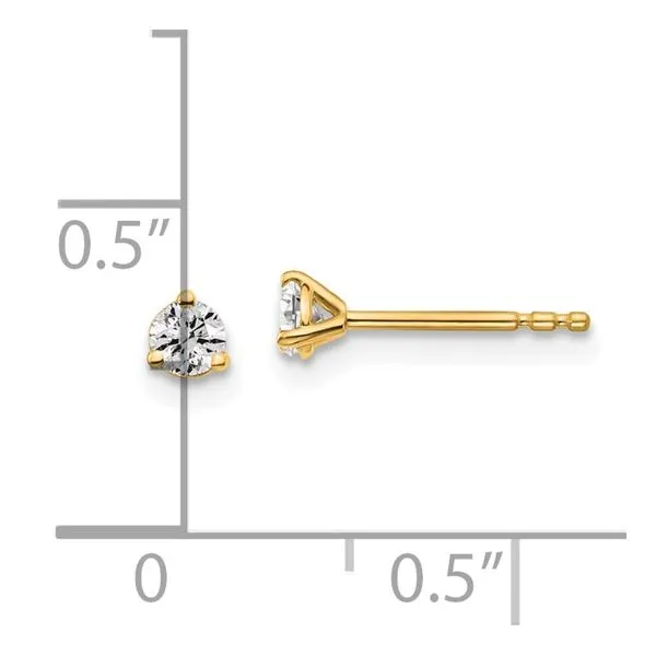 14K White Gold Lab Grown Diamond Stud Post Earrings Image 4 Morin Jewelers Southbridge, MA