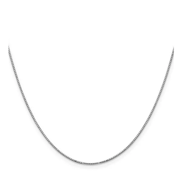 White 14 Karat Box Chain Image 3 Morin Jewelers Southbridge, MA