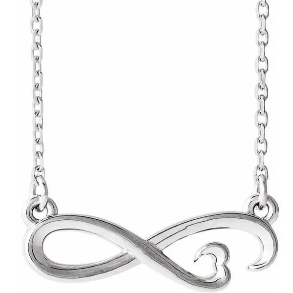 14K White Gold Infinity Heart Necklace Morin Jewelers Southbridge, MA
