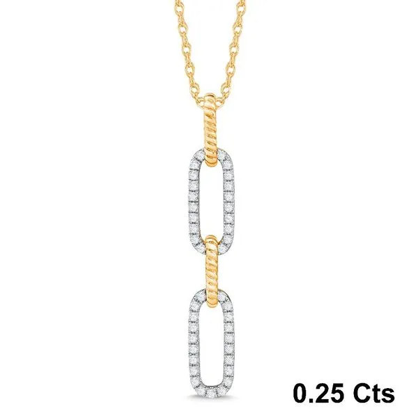 14K White Gold Diamond Pendant Paper Clip Morin Jewelers Southbridge, MA