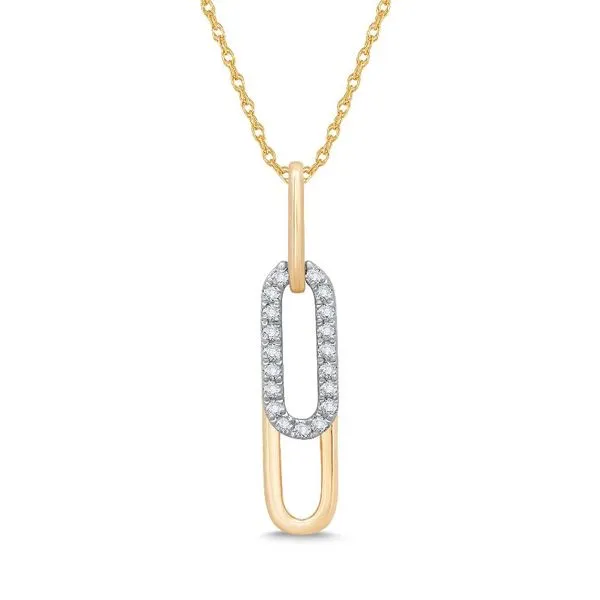 14K White Gold Diamond Paper Clip Pendant Morin Jewelers Southbridge, MA