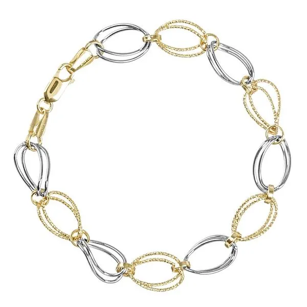 Twotone Midas 14K Fancy Link Chain Bracelet Morin Jewelers Southbridge, MA