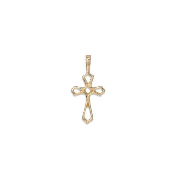 14K Yellow Small Open Flair Cross Pendant Morin Jewelers Southbridge, MA