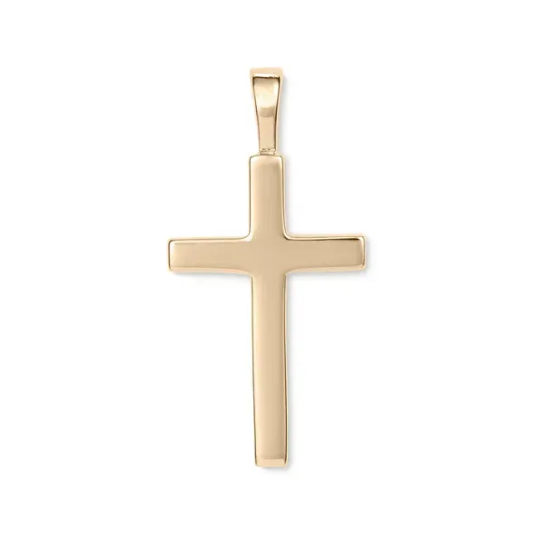 Solid 14K Yellow Large Plain Thin Cross Pendant Morin Jewelers Southbridge, MA