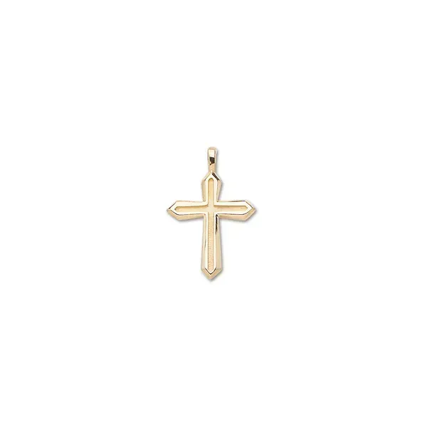 Medium Grooved High Polished Cross Pendant Morin Jewelers Southbridge, MA