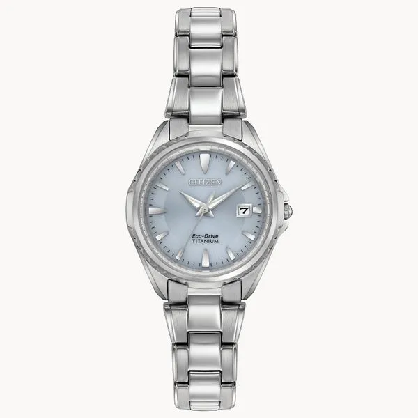 CITIZEN Eco-Drive Titanium Ladies White Two Tone Watch Morin Jewelers Southbridge, MA