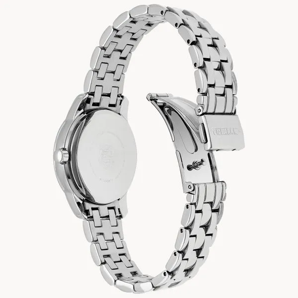 CITIZEN Eco-Drive Ladies White Stainless Steel Dress Watch Image 3 Morin Jewelers Southbridge, MA
