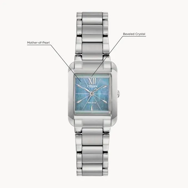 CITIZEN Eco-Drive Ladies White Stainless Steel Dress Watch Image 4 Morin Jewelers Southbridge, MA