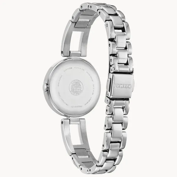 CITIZEN Eco-Drive Ladies White Stainless Steel Dress Watch Image 2 Morin Jewelers Southbridge, MA