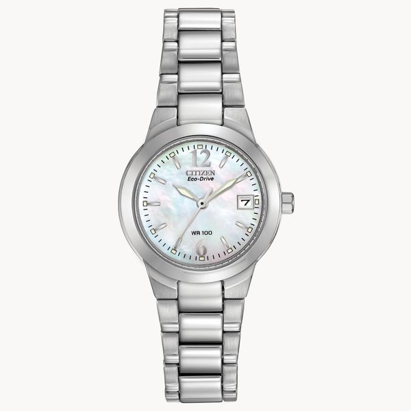 CITIZEN Eco-Drive Ladies White Base Metal Dress Watch Morin Jewelers Southbridge, MA