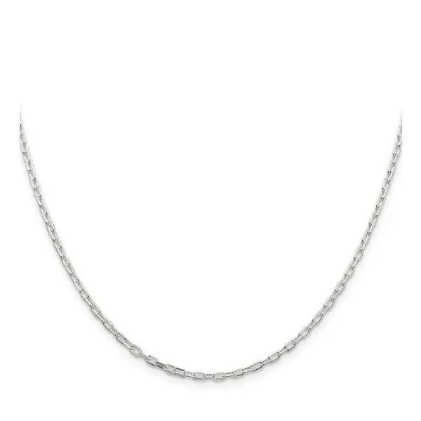 White Sterling Silver Diamond Cut Cable Link Chain Image 2 Morin Jewelers Southbridge, MA
