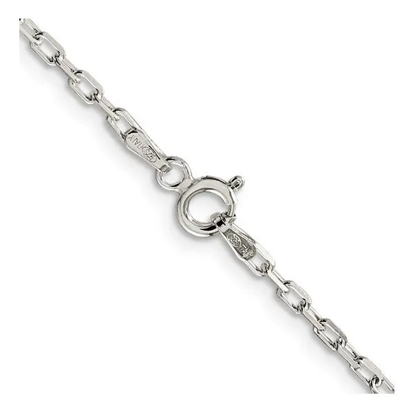 White Sterling Silver Diamond Cut Cable Link Chain Image 3 Morin Jewelers Southbridge, MA