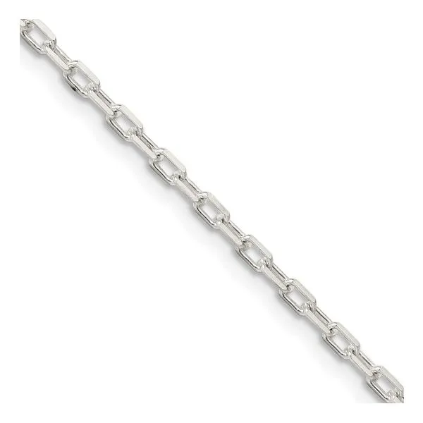 White Sterling Silver Diamond Cut Cable Link Chain Morin Jewelers Southbridge, MA